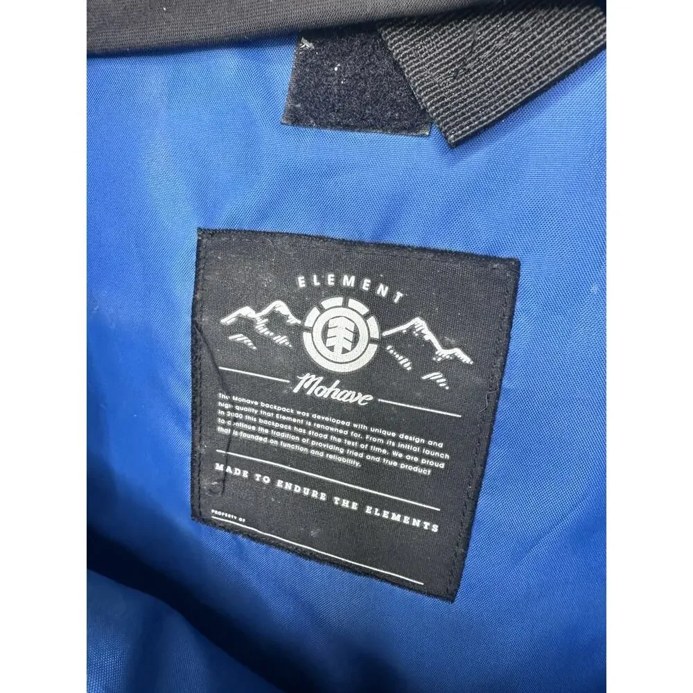 Element Mohave Backpack Black/Blue Front Buckles Y2K Style - Skateboard Street